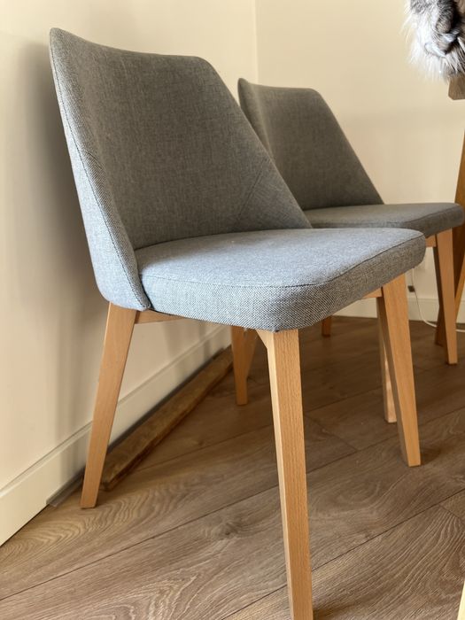 Krzesla tapicerowane szare komplet x6