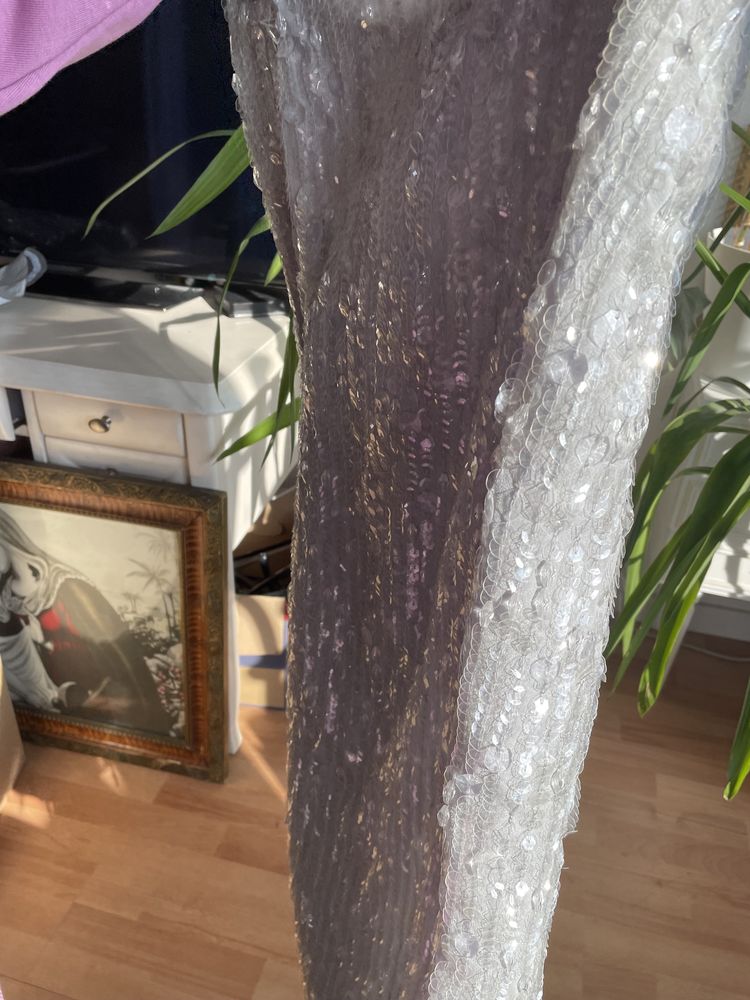 Cekinowa sukienka midi midaxi zestaw bluzka spódnica asos luxe xxl 44