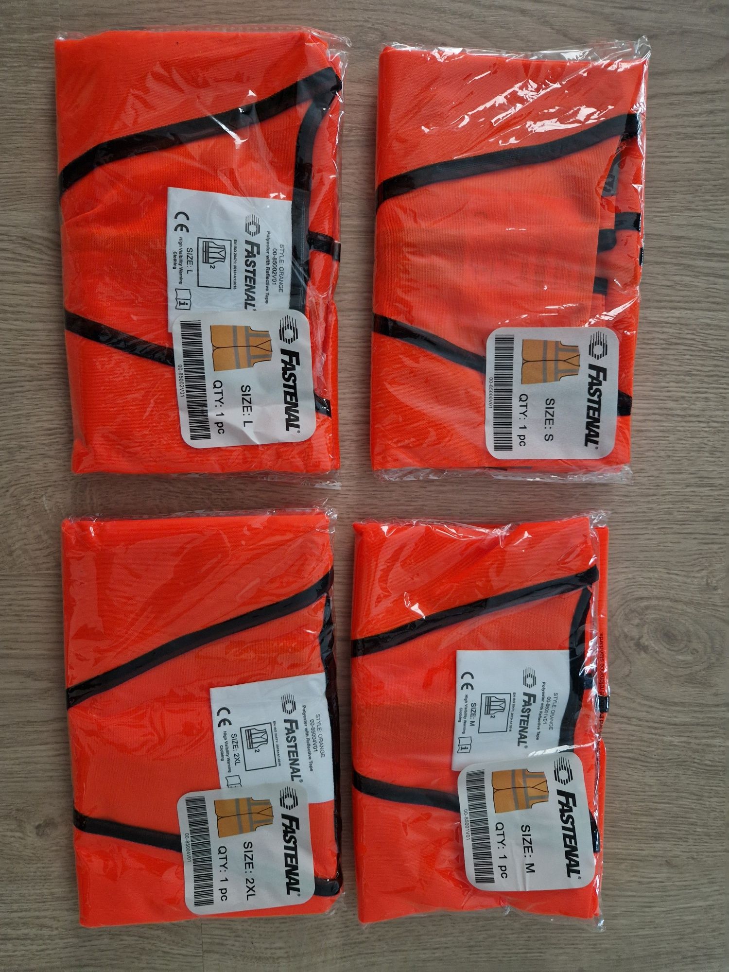 Coletes refletor laranja ISO 20471. Vários tamanhos