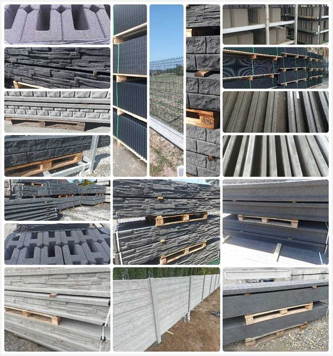 Panele ogrodzeniowe, słupki ogrodzeniowe, podmurówka betonowa