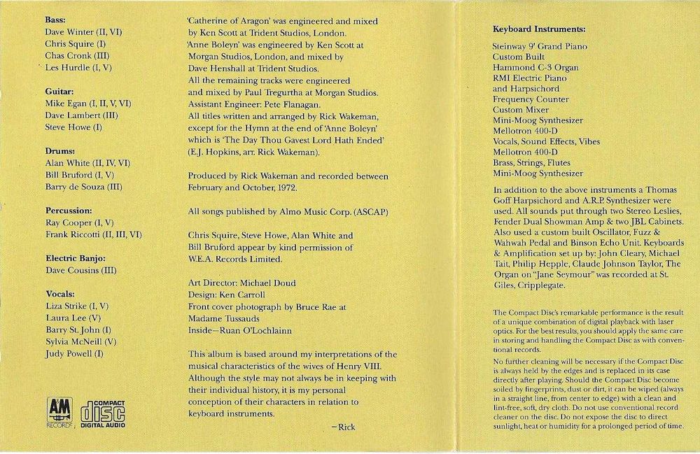 Rick Wakeman - - - - - The Six Wives Of Henry The VIII - - - - - CD