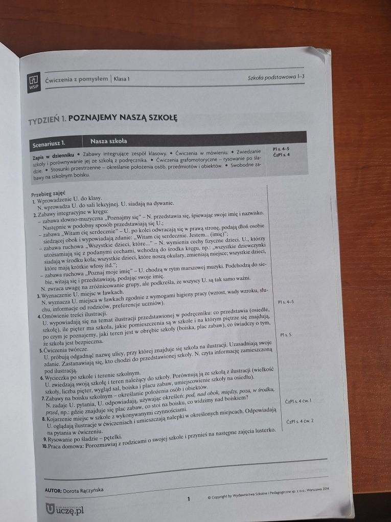 Ćwiczenia z pomysłem klasa 1 WSiP