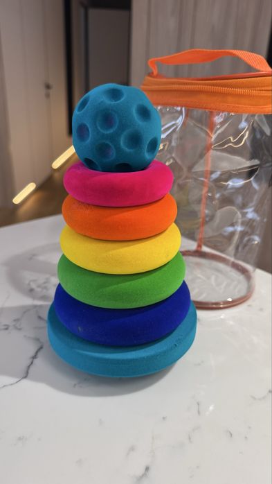 Пірамідка дитяча мʼяка оксамитова