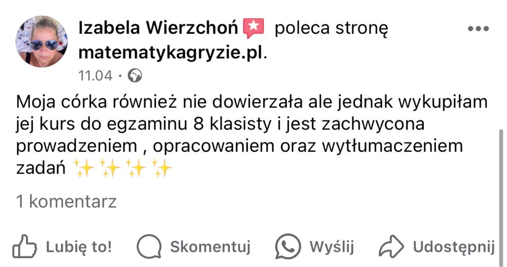 Korepetycje z matematyki z nauczycielką kursu Matematyka Gryzie