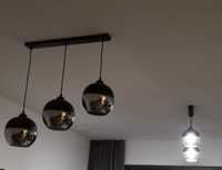 Lampy wiszące - kule srebrno-czarne - komplet 3 lamp