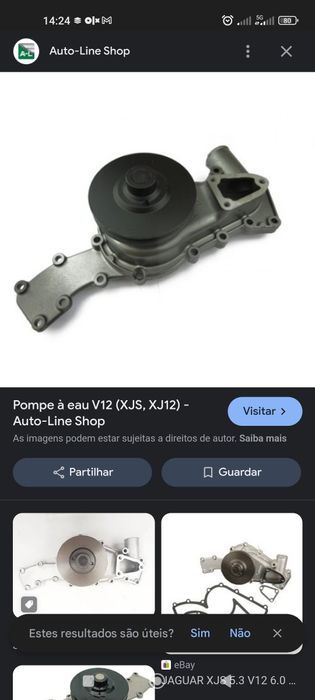 Bomba água jaguar v12