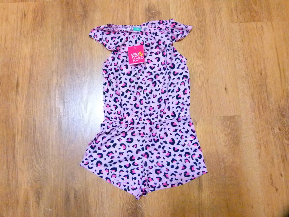 rozm 104 Nowy Kiki&Koko kombinezon pudrowy róż panterka góra hiszpanka