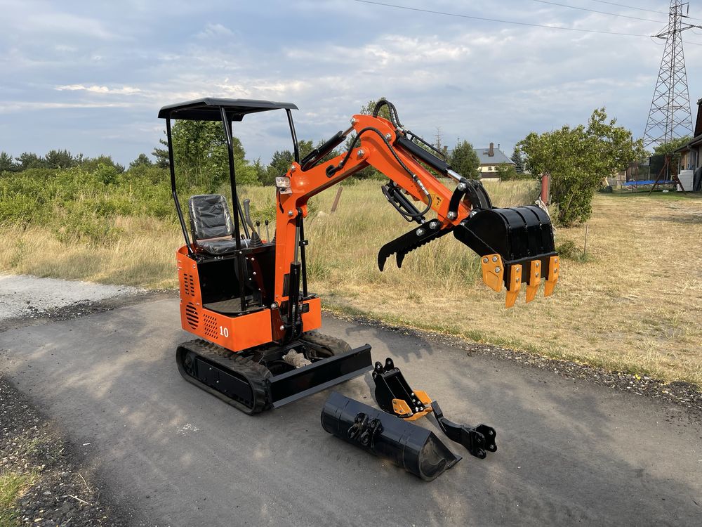Nowa Minikoparka BRUTTO FV23% 3 łyżki, zrywak, hydrauliczny kciuk