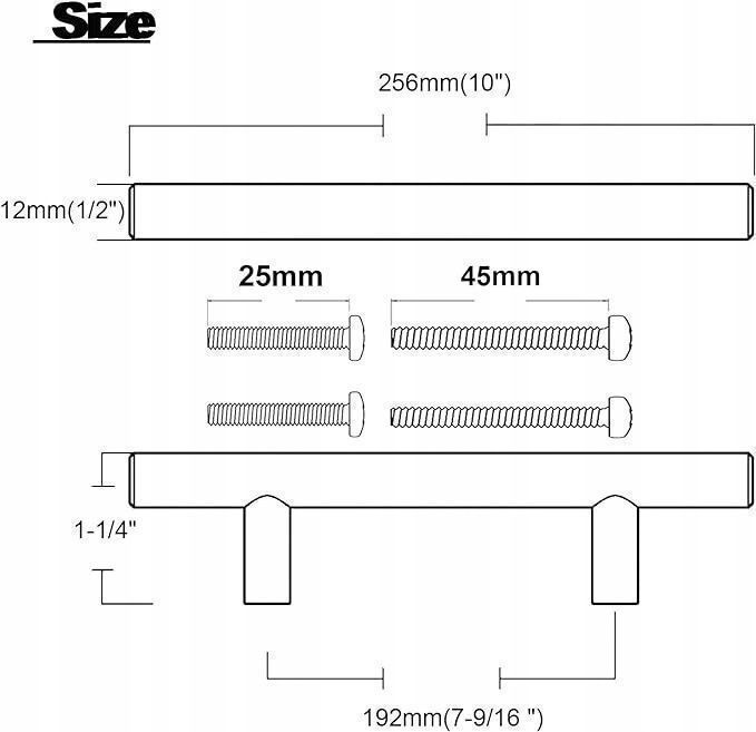 Uchwyt Meblowy Do Szafek Czarny Matowy 15 Sztuk