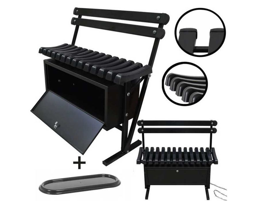 Ławka cmentarna ze skrzynką i oparciem PL producent