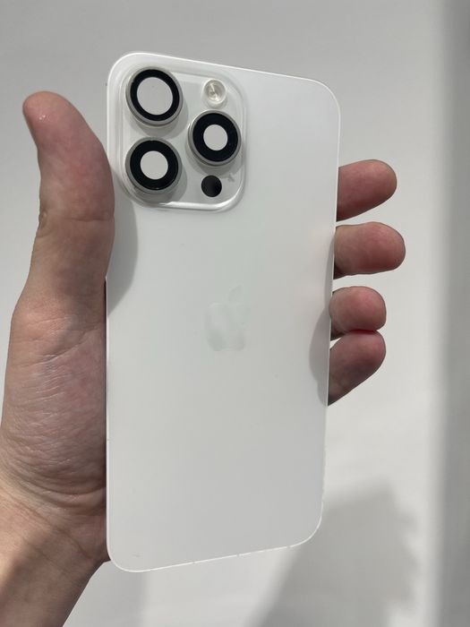 Оригінальне скло корпусу для iPhone 15 Pro Max White Titanium