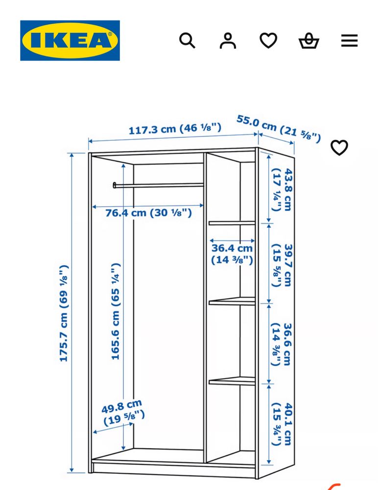 Roupeiro preto castanho ikea