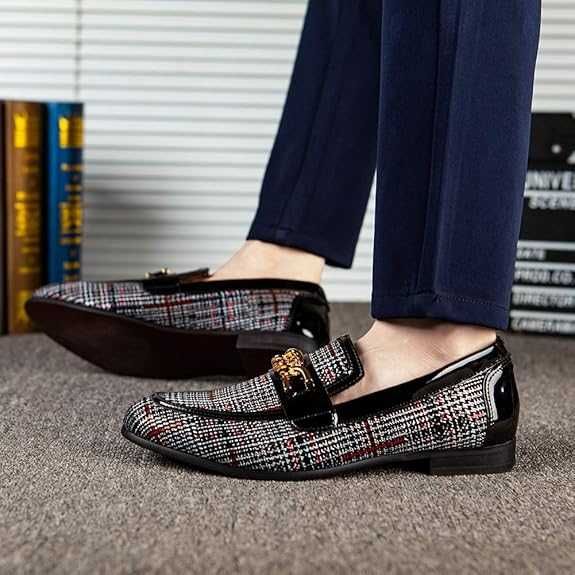 JITAI MĘSKIE MOKASYNY Loafers 41 elegancie skórzane z klamrą OKAZJA !!