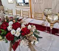 Dekoracje ślubne sali weselnej i Kościoła. Florystyka ślubna