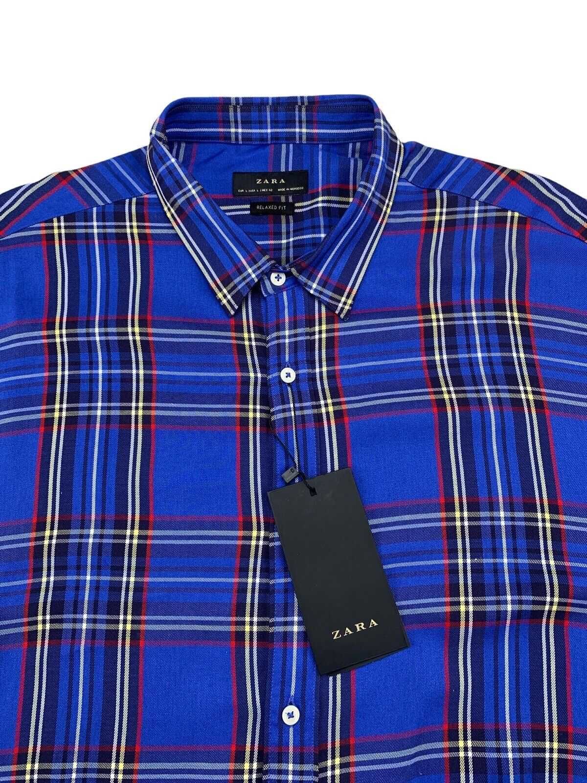 ZARA Новая мужская рубашка L XL 100% вискоза с бирками
