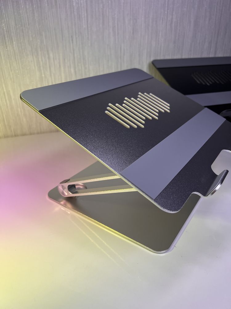 Алюмінієва підставка для ноутбука або планшета чорий, сірий кольори