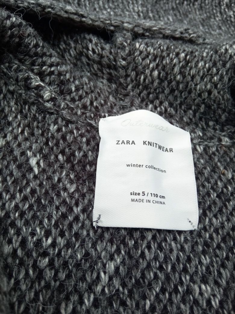 Bluza dresowa boucle melanż z kapturem ciepła Zara r.110