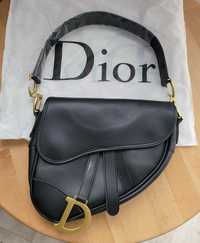 Продам сумку женскую Dior Saddle черная кожаная