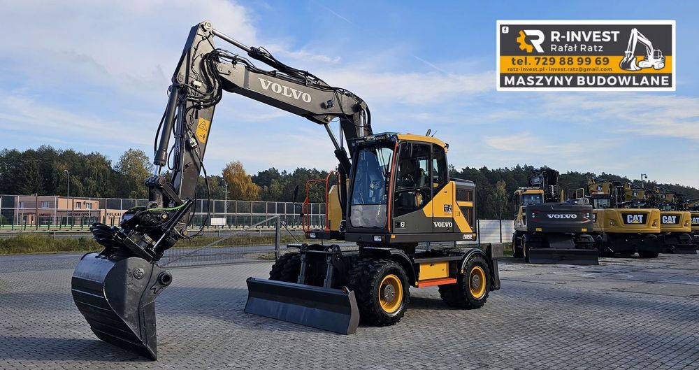 Volvo EWR 150E  ( EW160E ) głowica obrotowa Rototilt Steelwrist  szczypce pług + podpory  Koparka kołowa VOLVO EWR 150E głowica obrotowa Steelwrist Rototilt