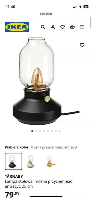 lampka Ikea TÄRNABY antracyt