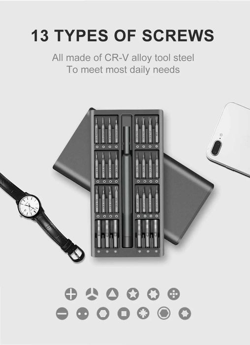 Набір магнітних прецизійних викруток 63 в 1 для ноутбука, телефона