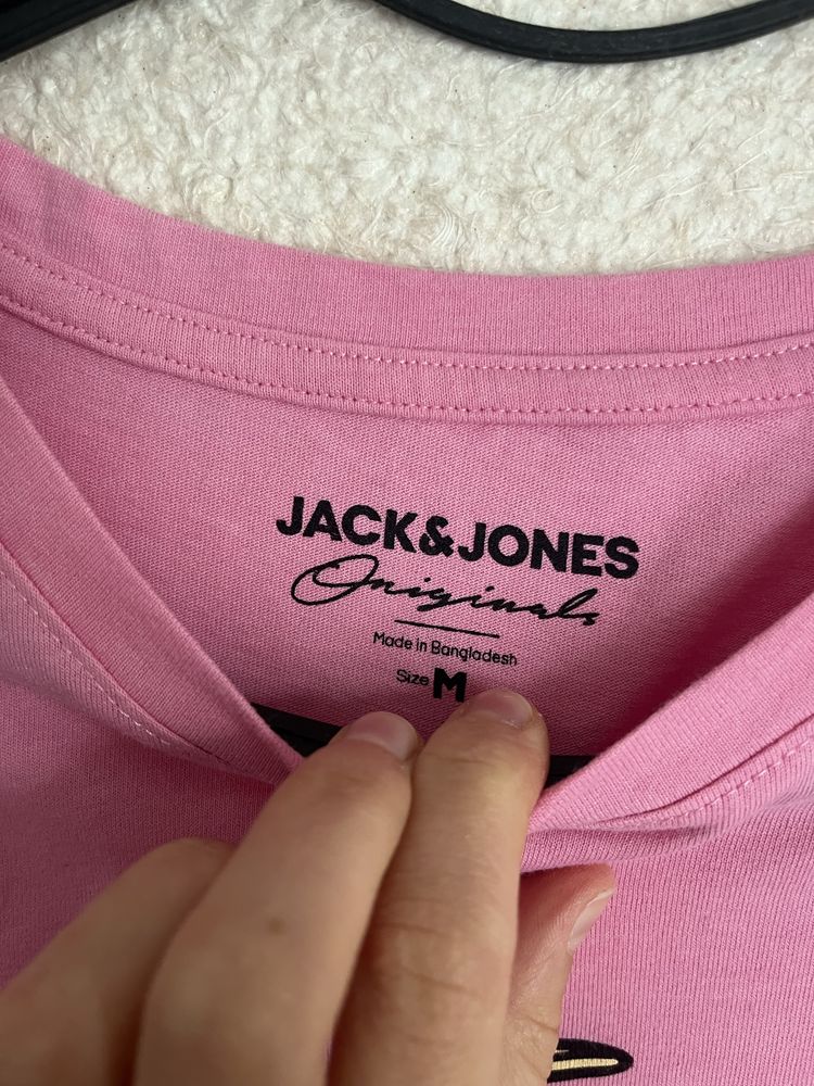 Трендова рожева футболка оверсайз М/Л Jack&Jones