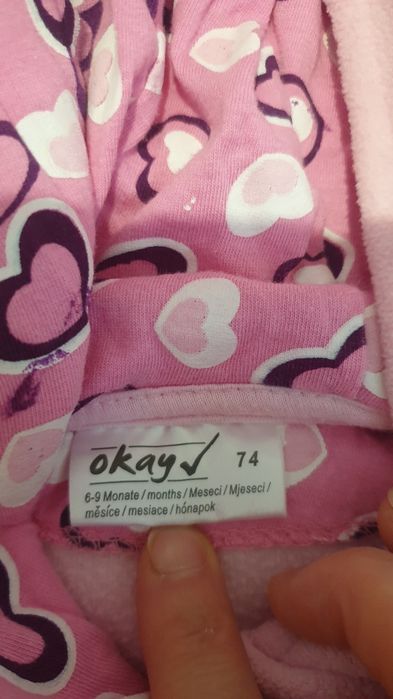 Bluzka polarowa ciepła różowa dla dziewczynki 74