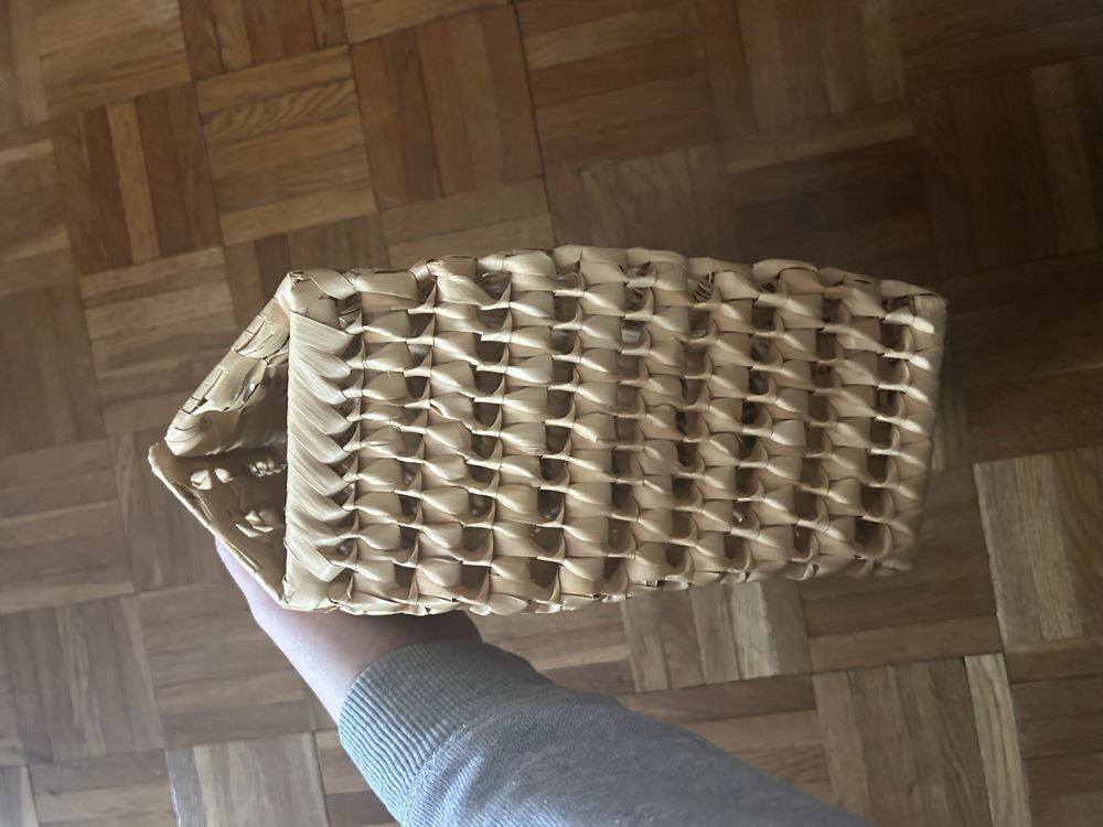 Koszyk wiklinowy rafiowy jasny Vintage torebka