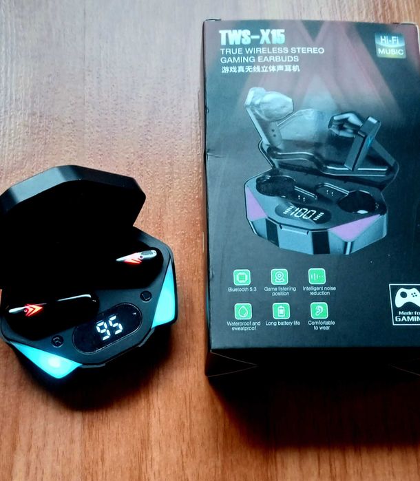 Бездротові навушники с мікрофоном та системою ШПД