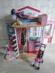 Mattel Barbie duży zestaw: domek+ piekarnik+ skuter+ 4 lalki+ pieski
