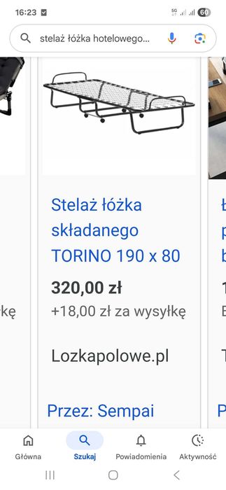 Łóżko składane stelaż Torino 190 x 80 cm nowy stan fabryczny Ikea.