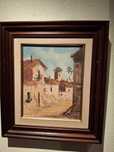 Quadro óleo aldeia antiga pintura