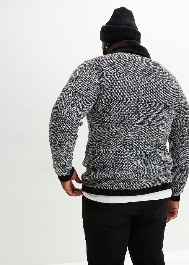 B.P.C Czarno-biały sweter ze stójką ^52/54, L