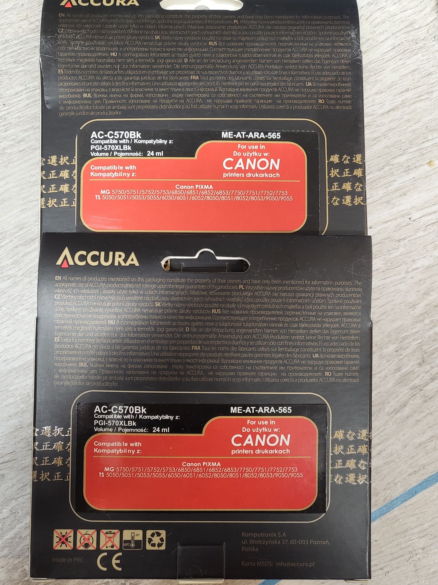 Tusz accura czarny Canon c570