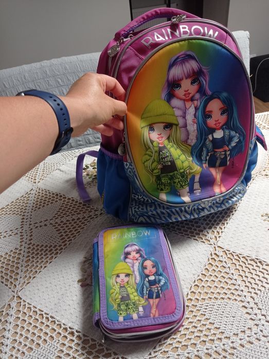 Plecak dla dziewczynki+ piórnik - zestaw Raimbow High