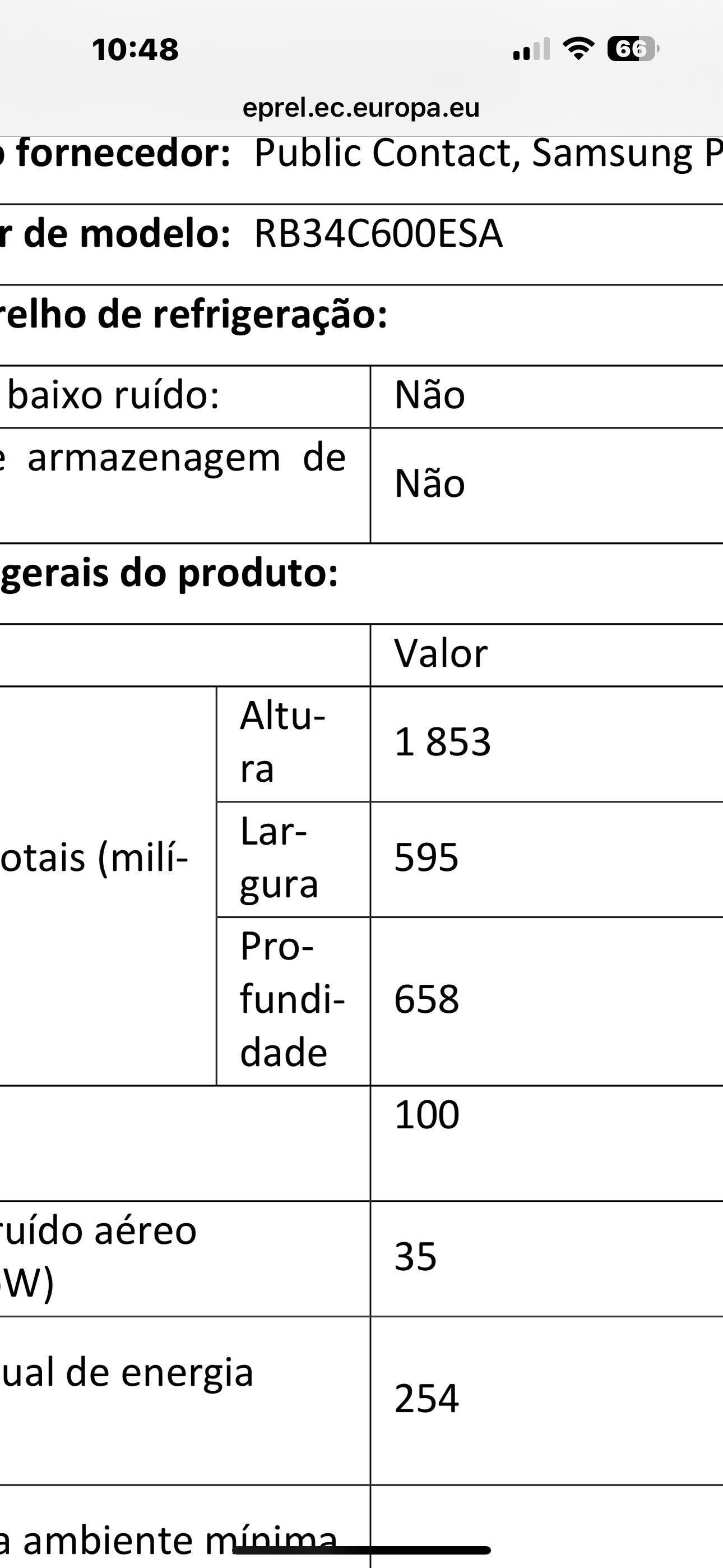 Frigorífico combinado Samsung no Frost