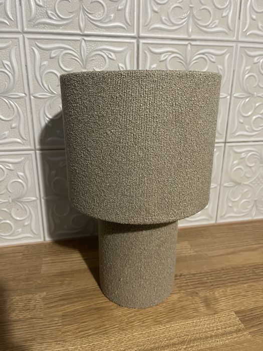 Piękna nocna lampka boucle boho rustykalny ikea styl szara nowa