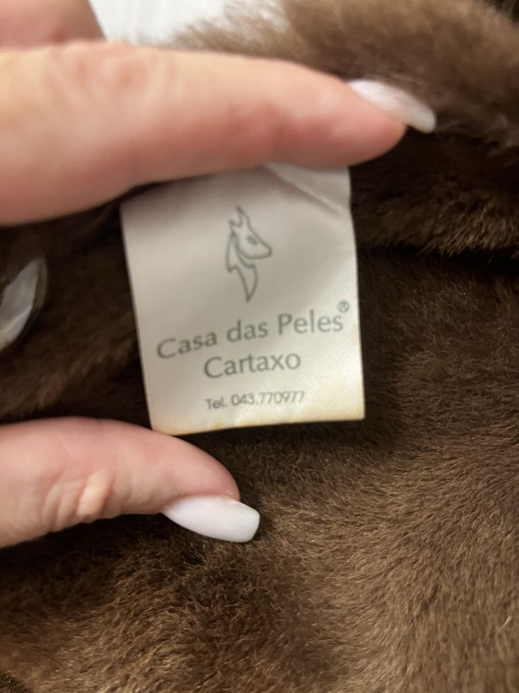 Casaco carneira com gola de raposa  casa das peles do cartaxo