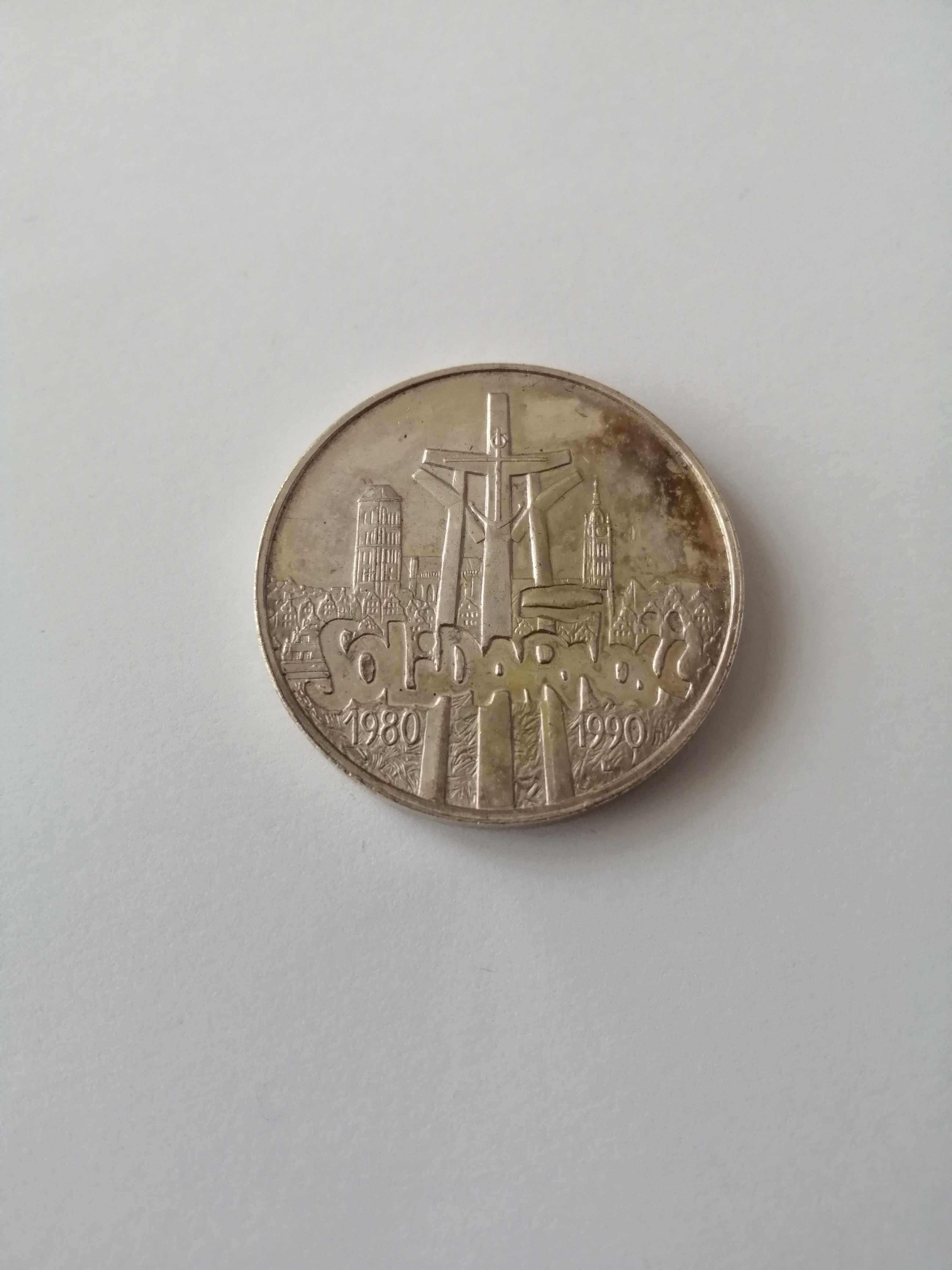 Srebrna moneta 100000 Solidarność 1990, czyste srebro, oryginalna