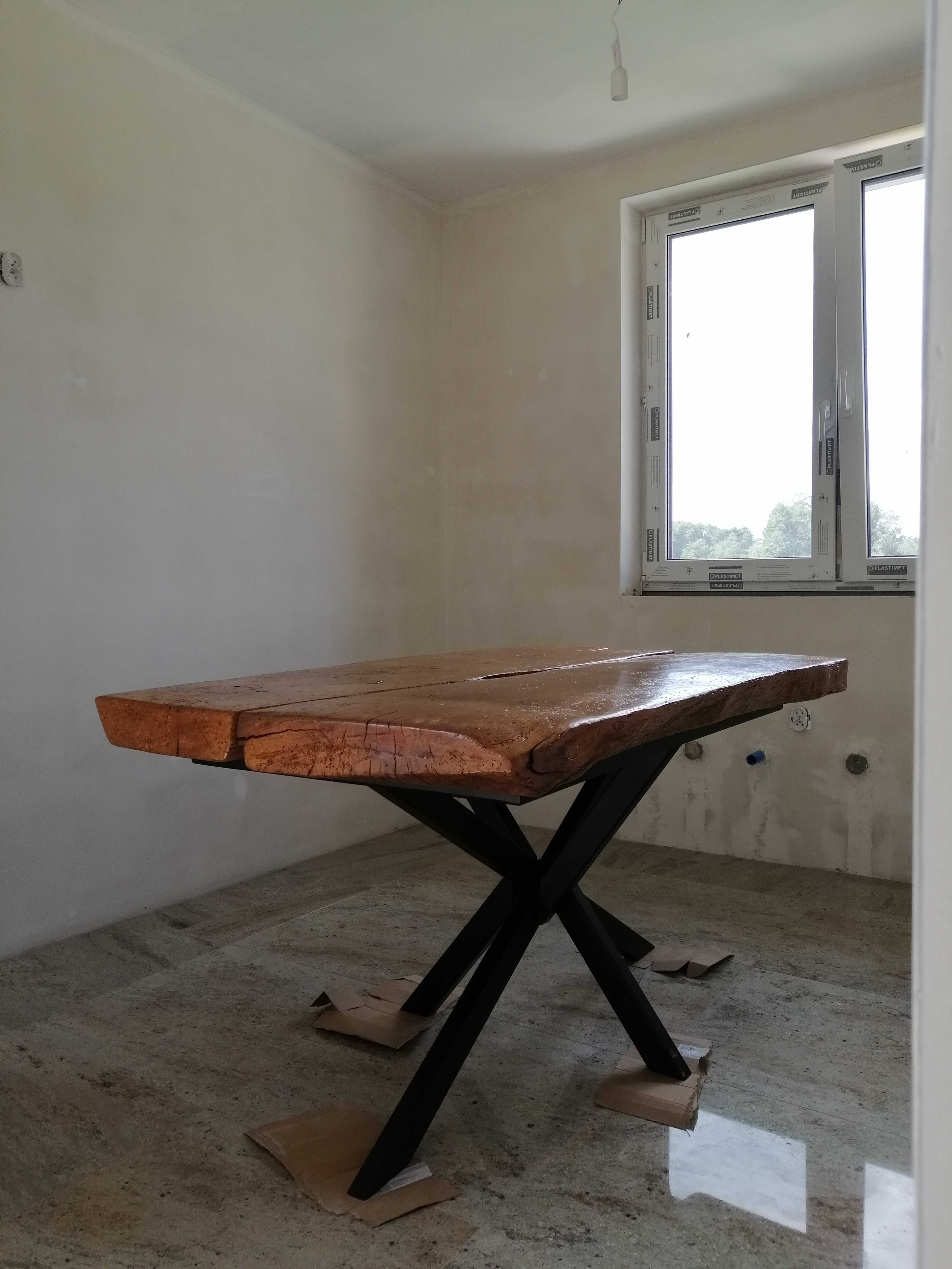 Stół loft lity blat stół drewniany