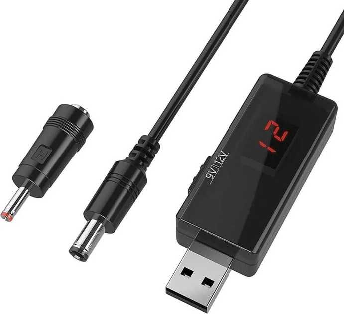Перетворювач напруги з 5v  на 9v / 12v кабель для роутера модема