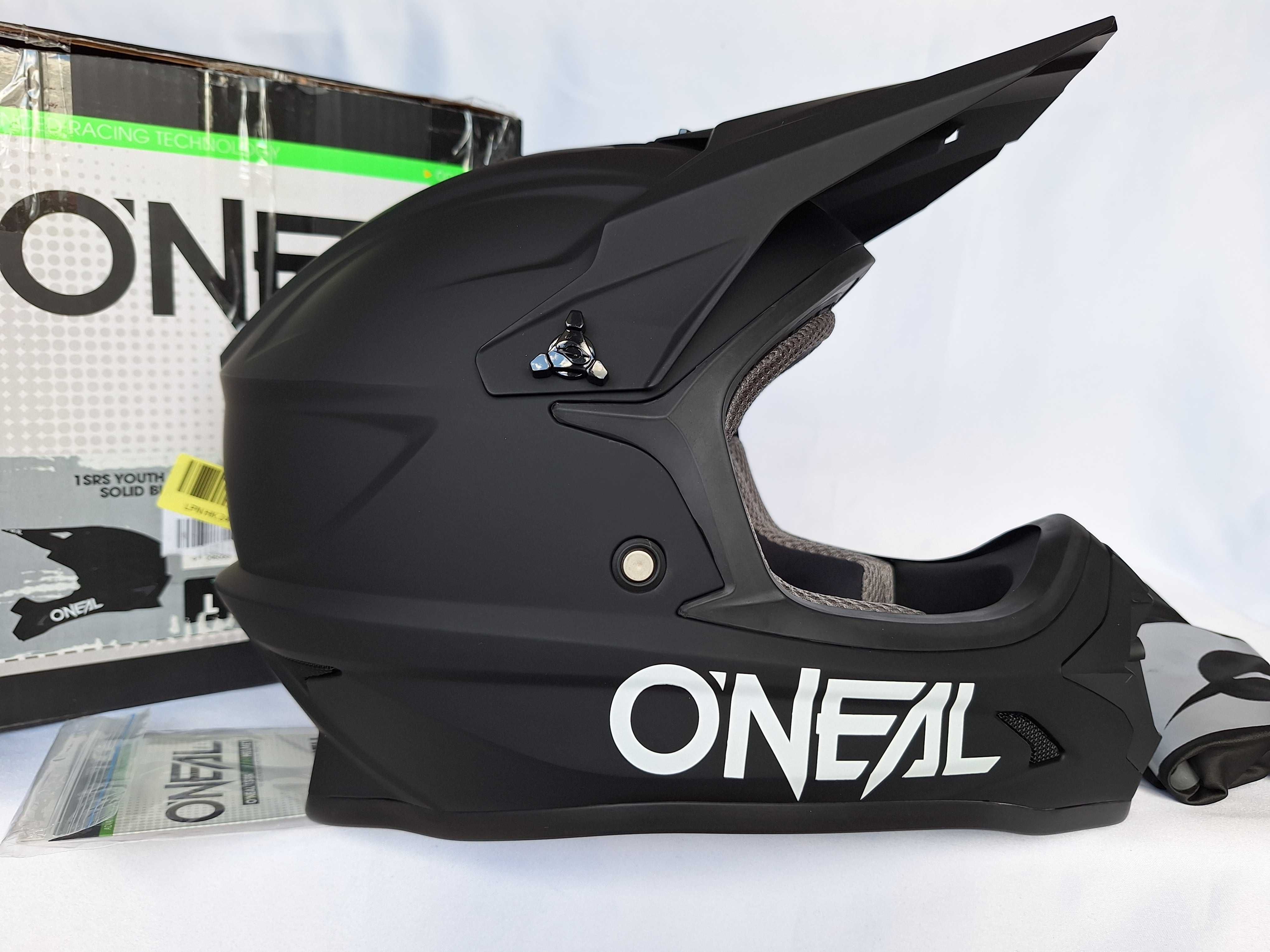 Kask juniorski rowerowy O'Neal 1SRS Youth Helmet Solid Black L 49-50cm