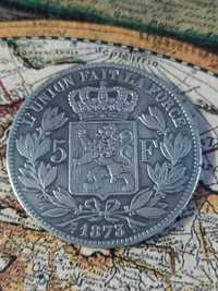 Срібна Монета 5 франков 1873 серебро,25 грм Колекційний стан.