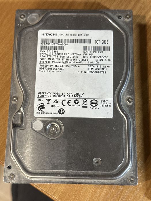 ЖД Hitachi MLC: JPT3MA 500Gb БУ