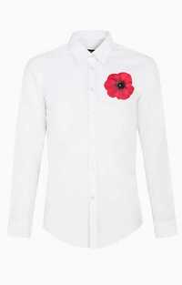 Biała koszula damska WÓLCZANKA kwiat anemon NOWA r. S