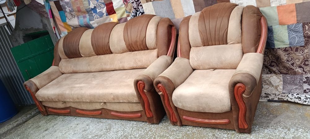 Мягкі мебелі, розкладний диван +1 крісло розкладне