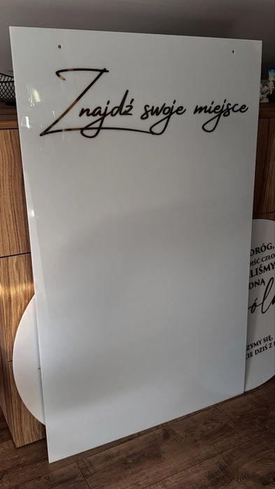 Tablica powitalna i plan stołów