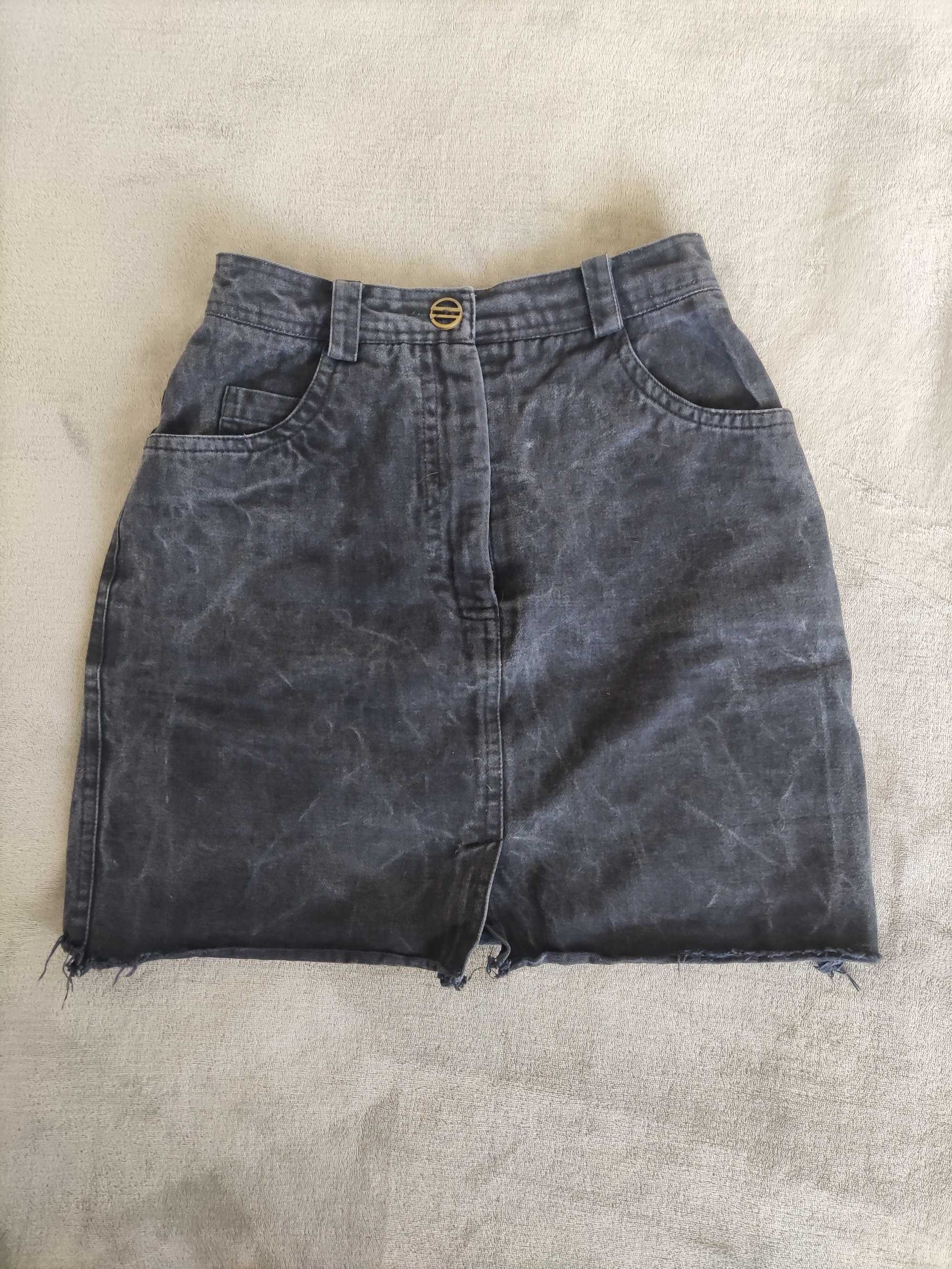 Czarna spódnica jeans Vintage