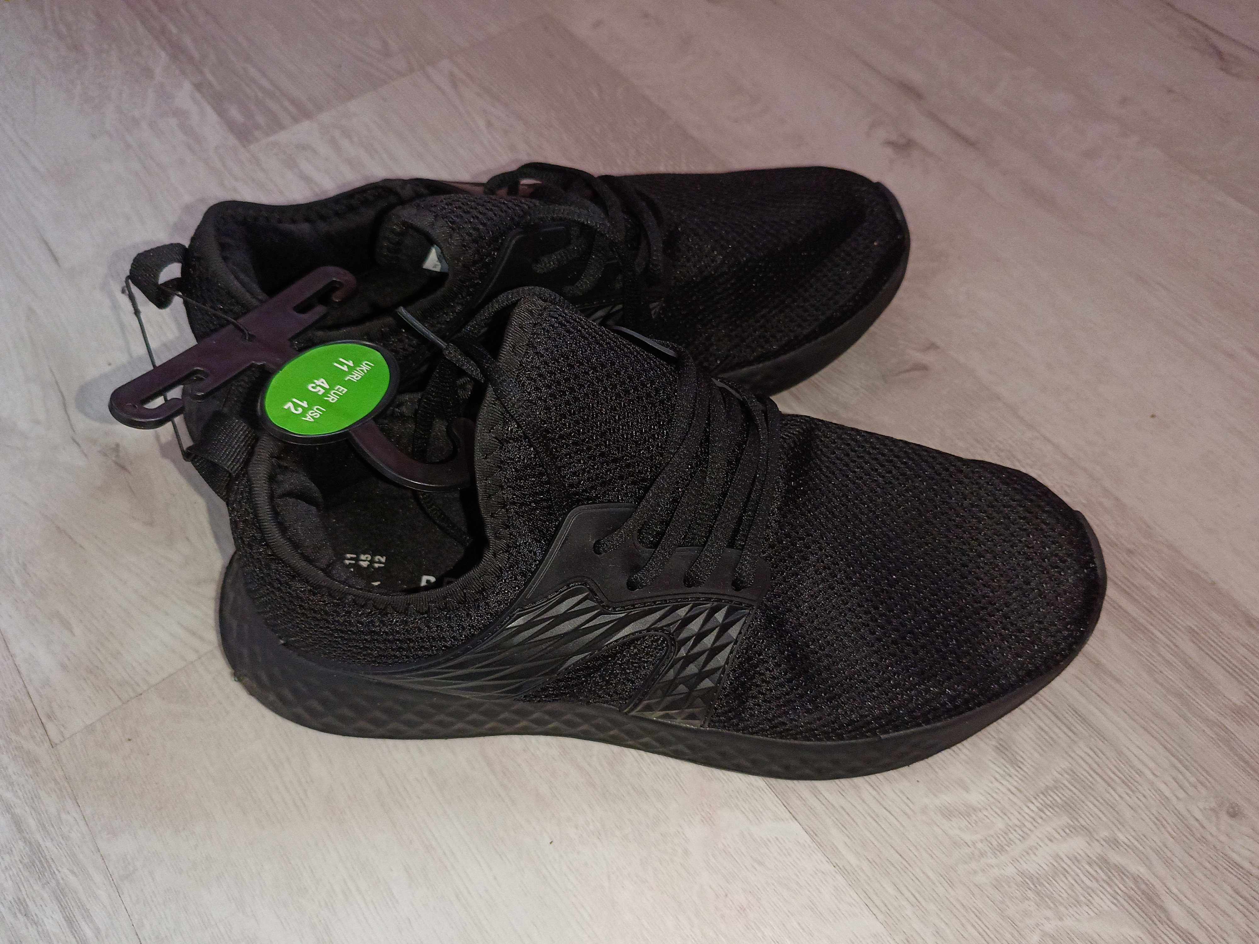 Czarne sportowe buty męskie bardzo lekkie Primark nowe 45