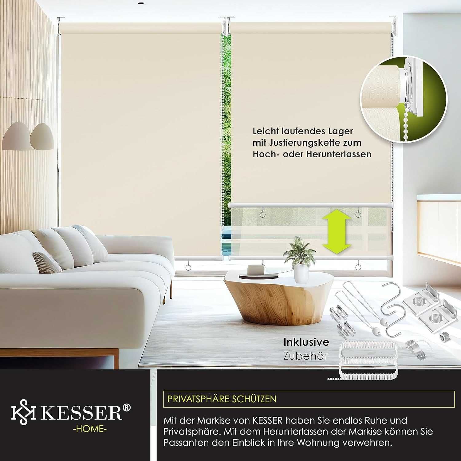 Nowa markiza balkonowa / ochrona KESSER / 140x240 / roleta !4384!